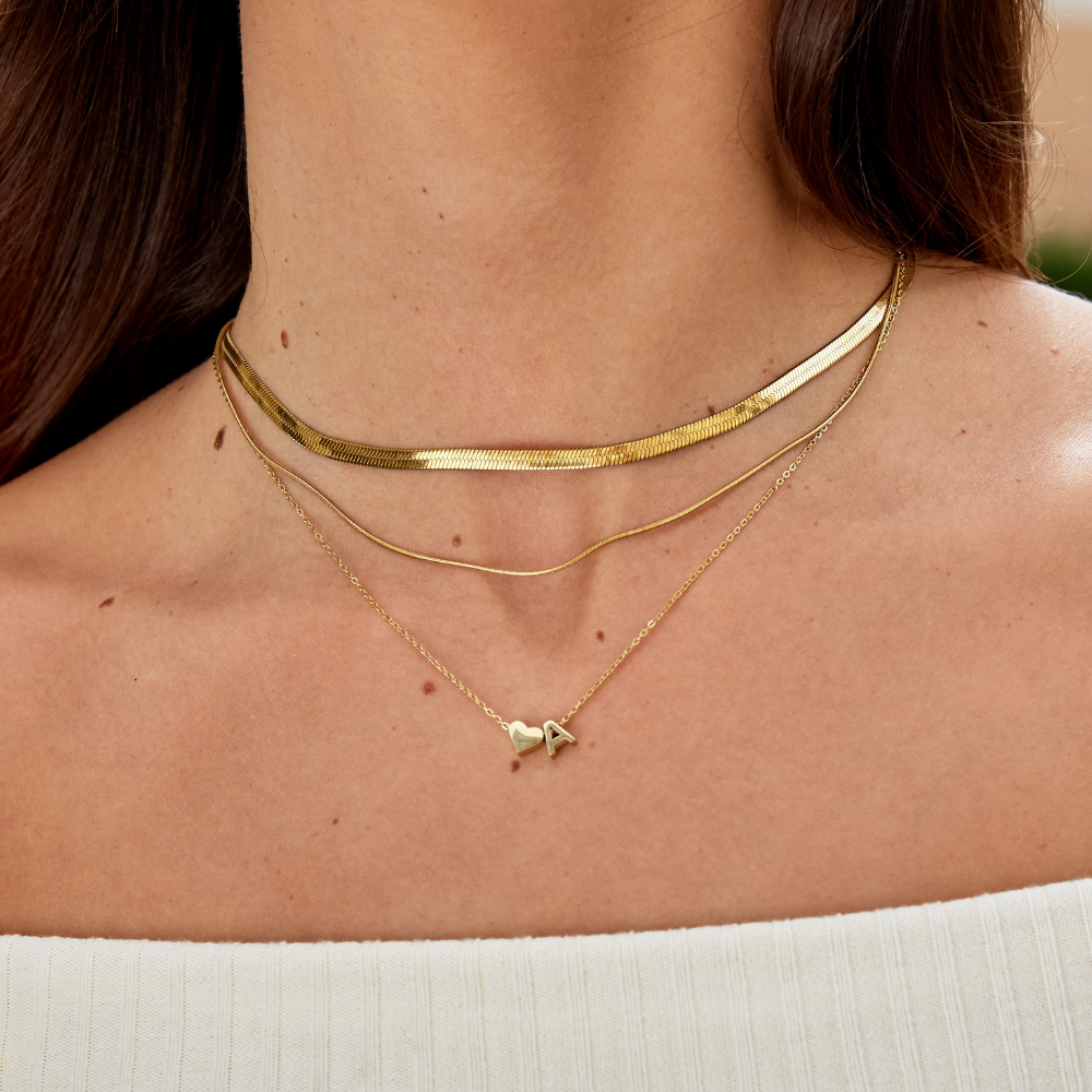 Ewige Goldkette mit Herz-Anhänger