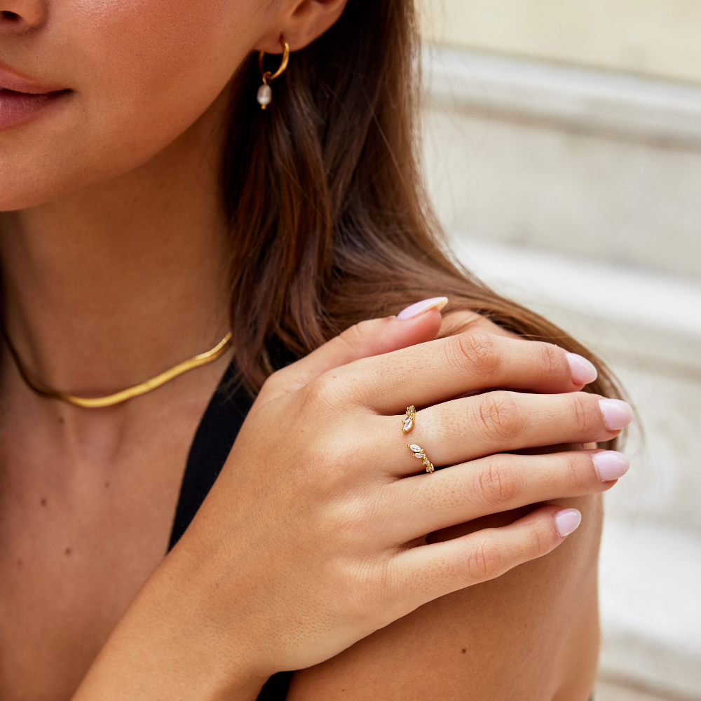 Kristall-Gold Rebenring