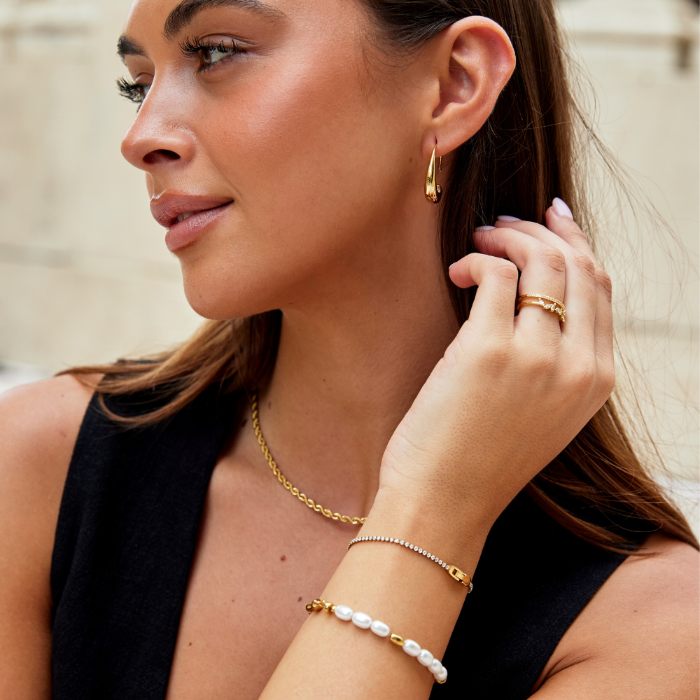 Elegantes Kristall-Armband in Gold