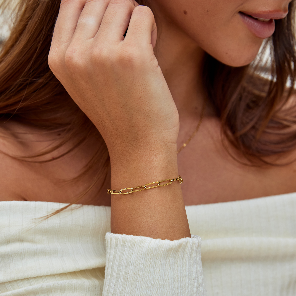 Modernes Gliederarmband in Gold