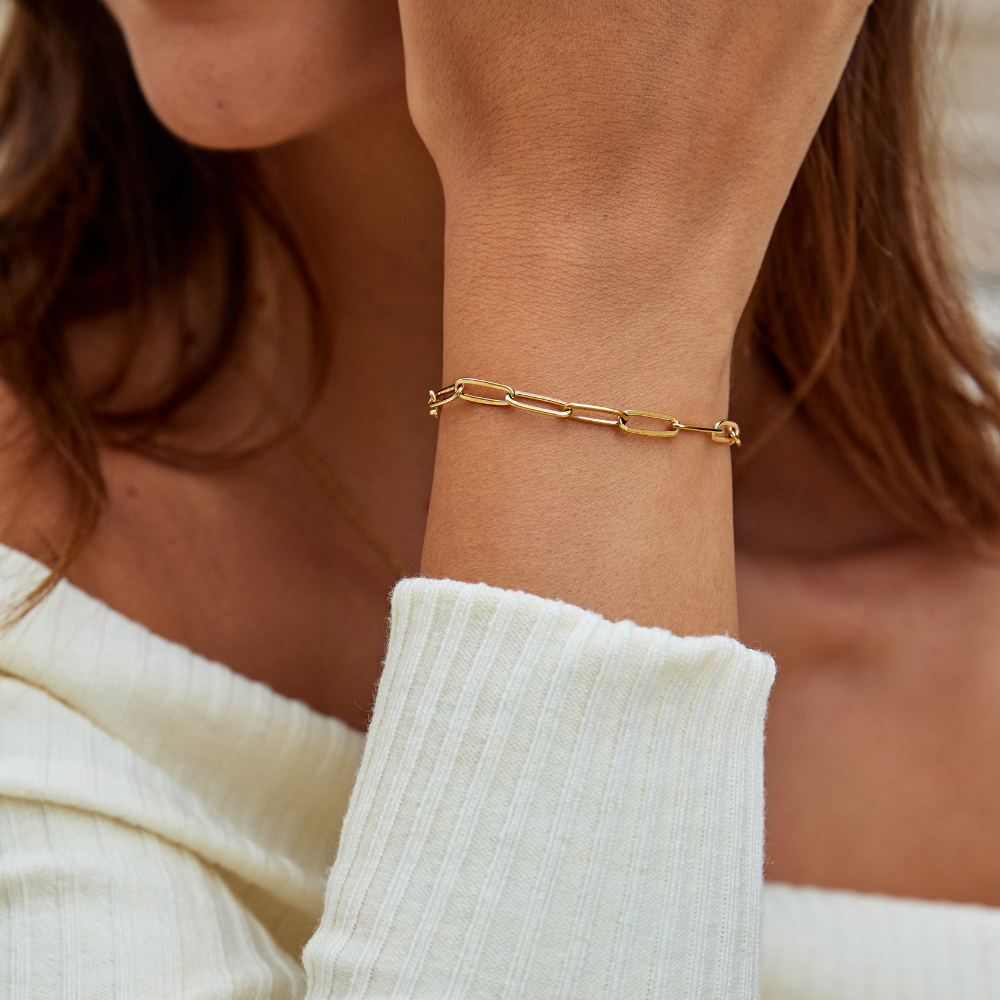 Modernes Gliederarmband in Gold