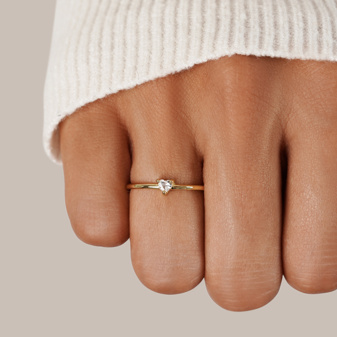 Kristallherz Goldring