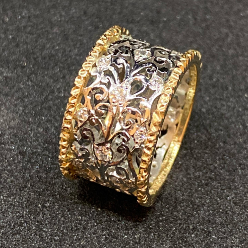 Vintage Efeu Ring mit Zirkonia