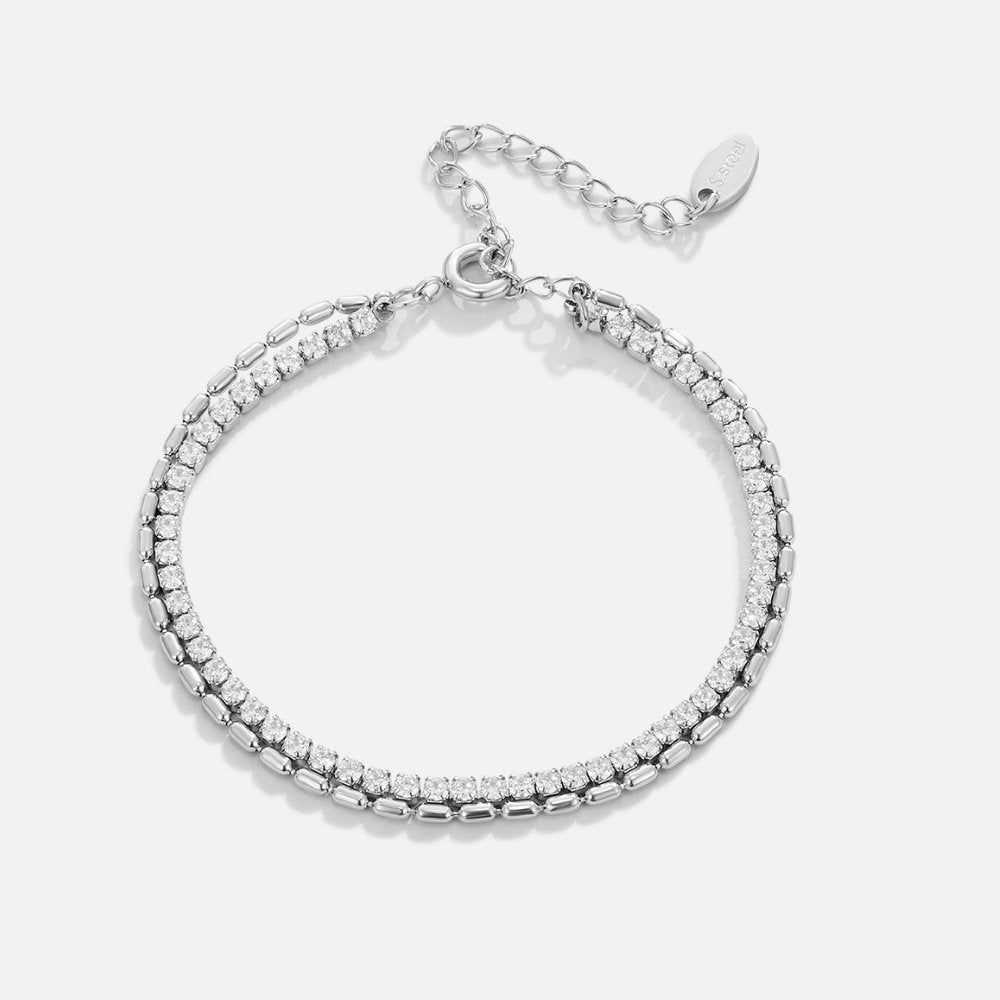 Funkelndes Kristall Silber Armband