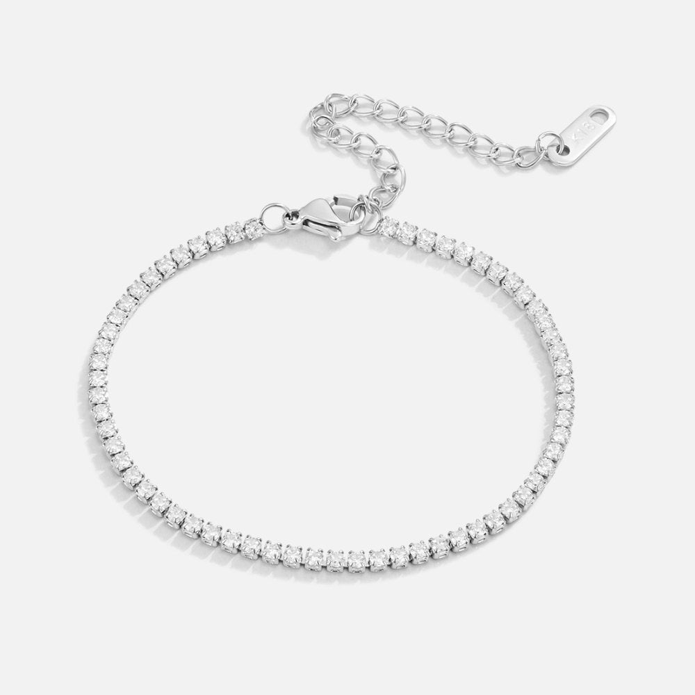 Strahlendes Silber Tennisarmband