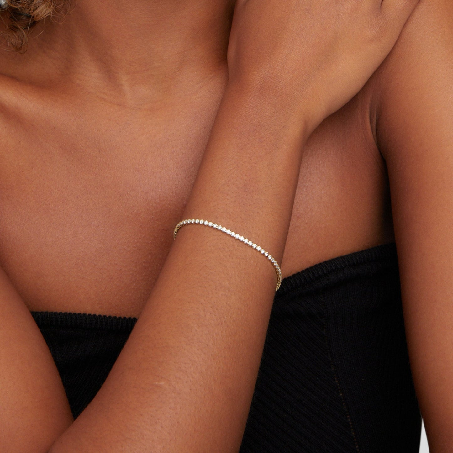 Strahlendes Silber Tennisarmband