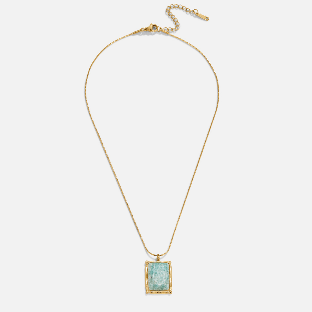 Aqua-Edelstein-Anhänger-Halskette