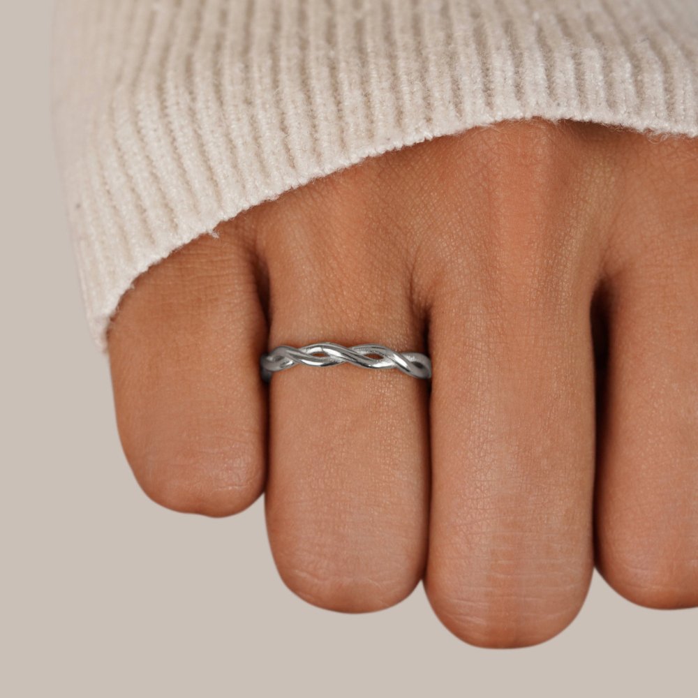 Gedrehter Infinity Silberring