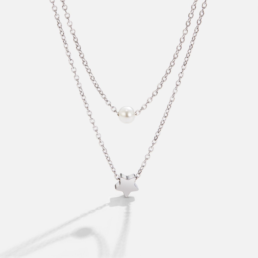 Sternenlicht Perlen Collier in Silber
