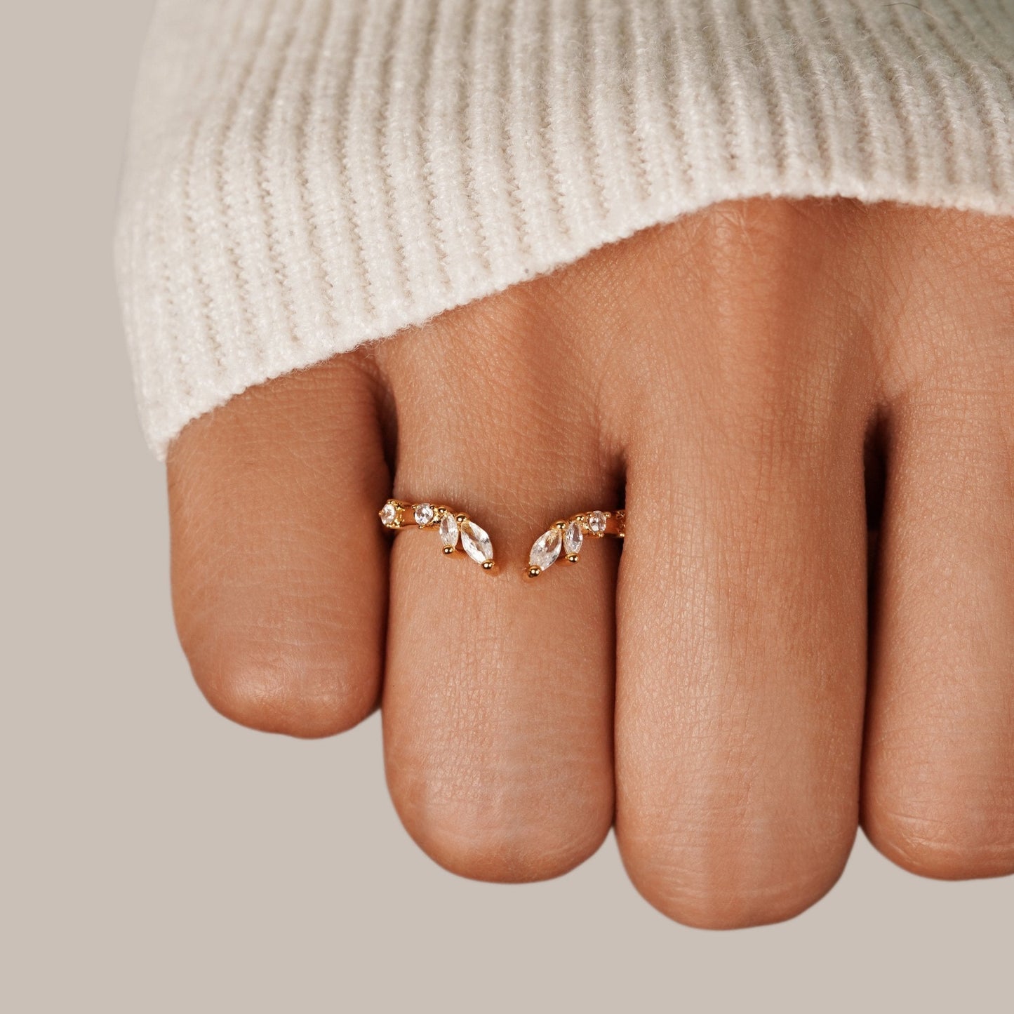 Kristall-Gold Rebenring