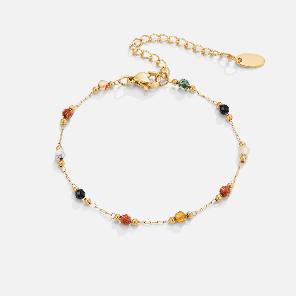 Farbenfrohes Edelstein-Armband in Gold