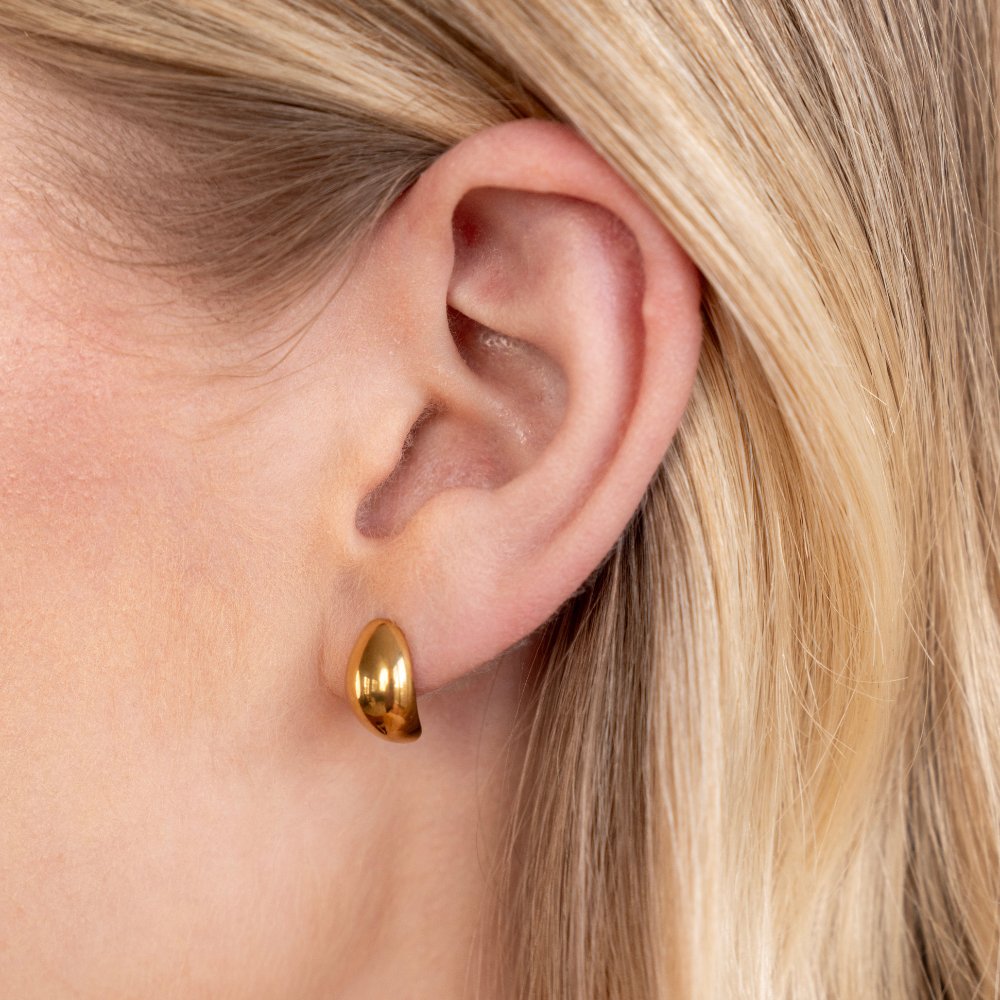Elegante Goldene Kurven-Ohrstecker