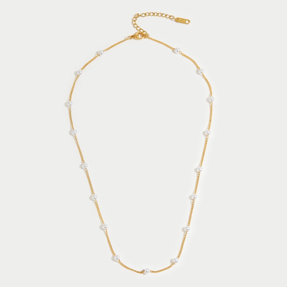 Reine Gold-Perlen Halskette