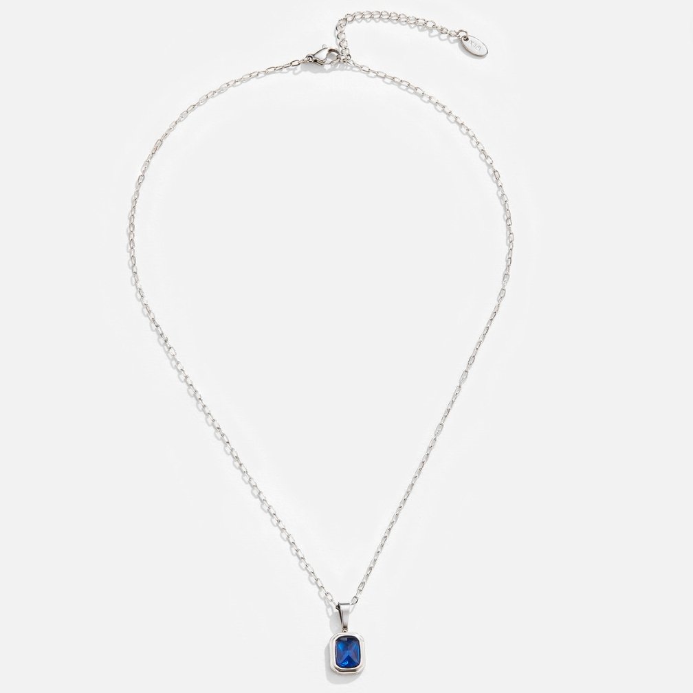 Silberne Halskette mit Ozeanblauem Anhänger