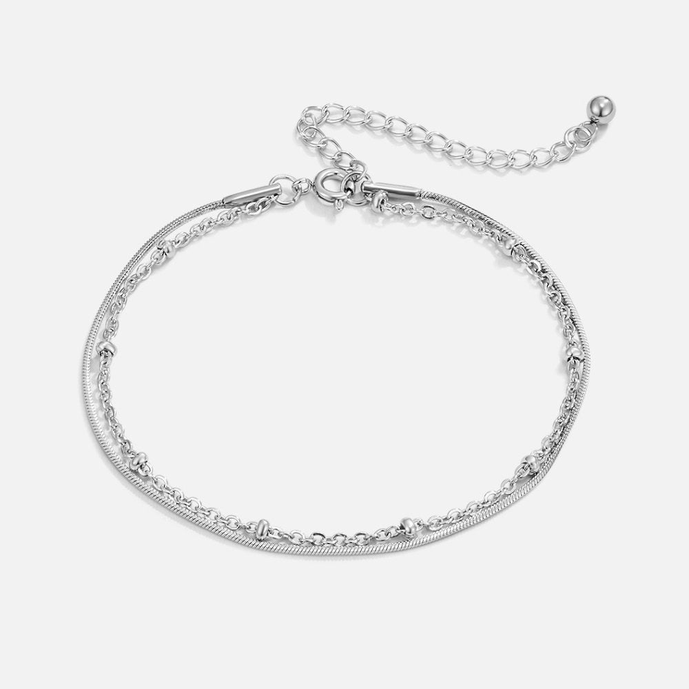Zartes Geschichtetes Silberarmband