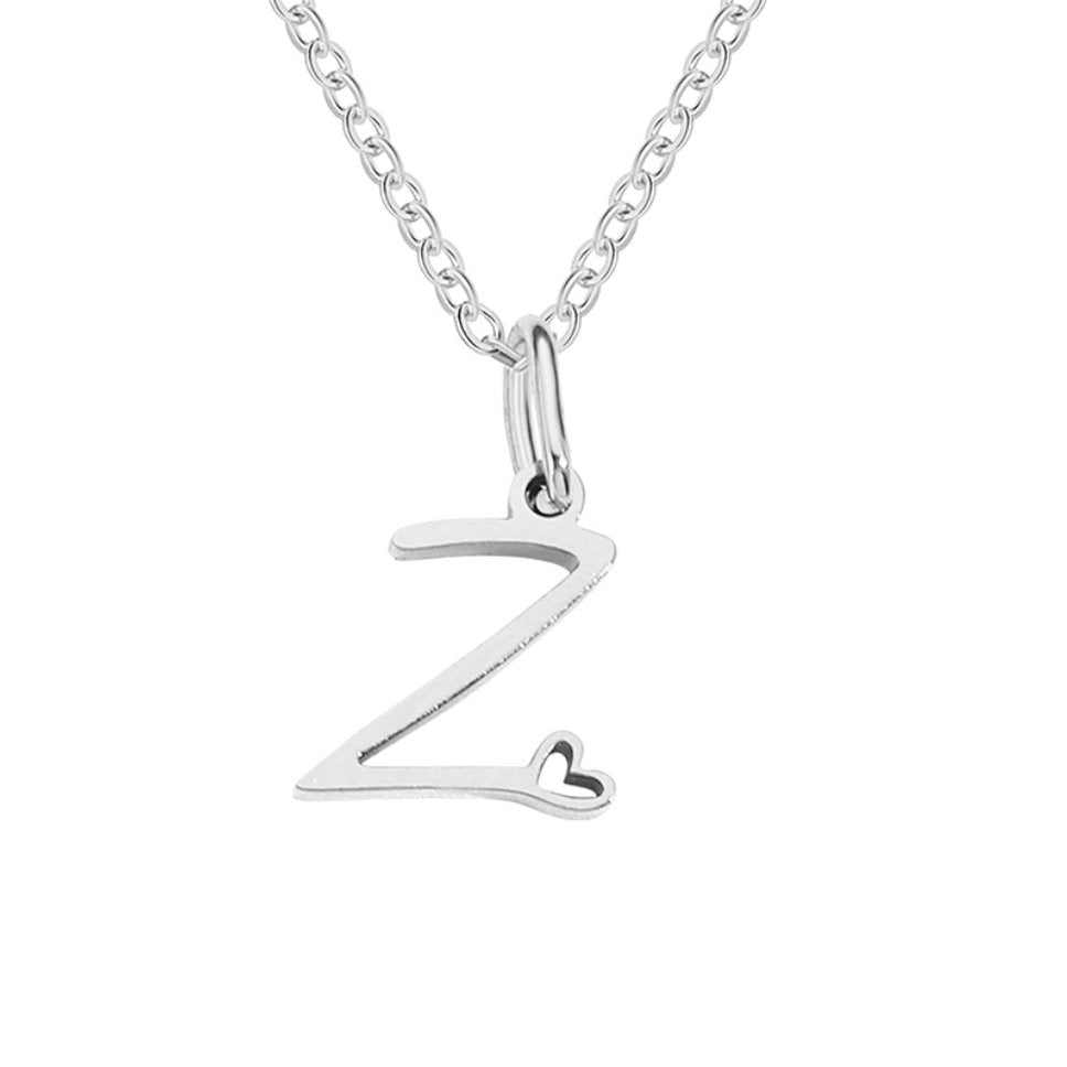 Silber Herz Buchstaben Halskette