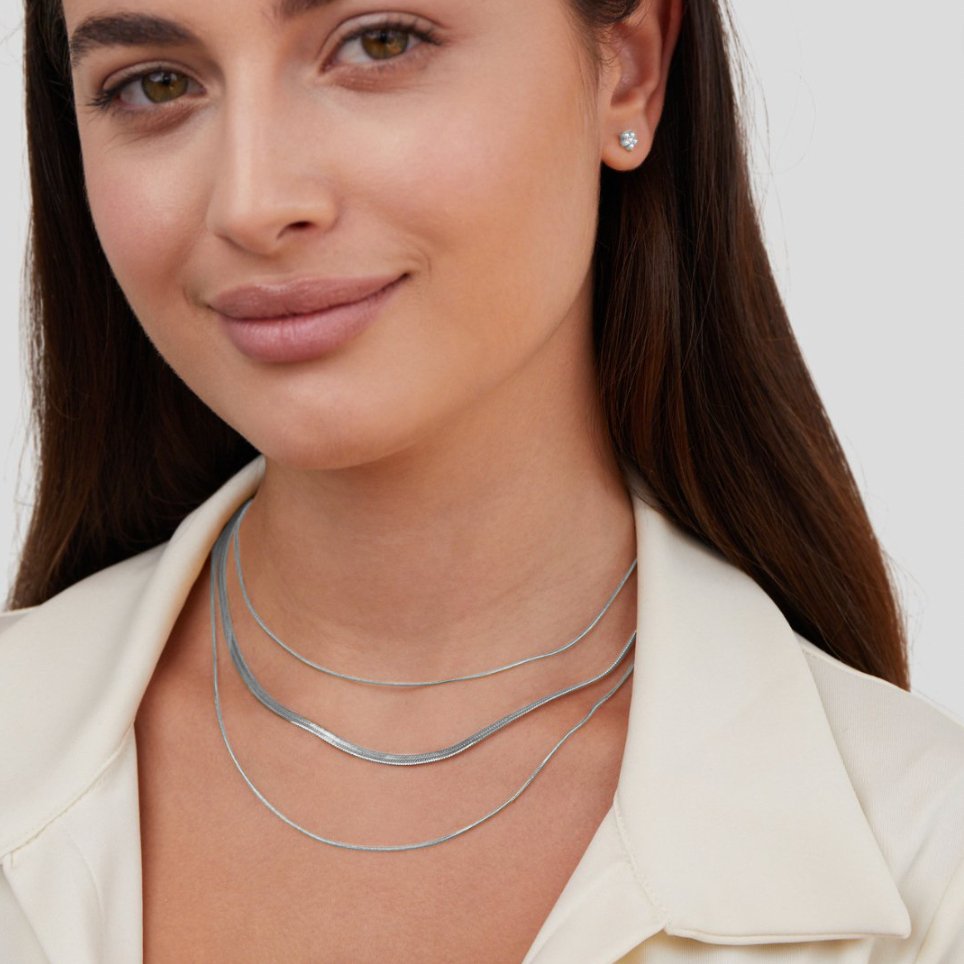 Silberne Geschichtete Kette