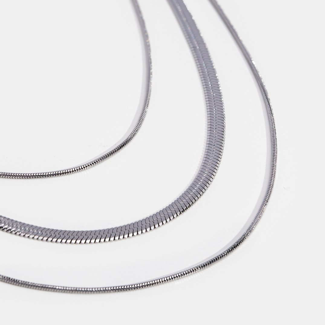 Silberne Geschichtete Kette