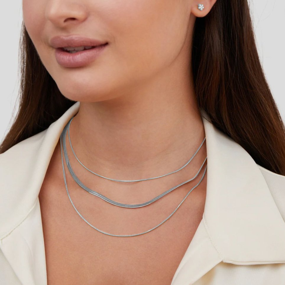 Silberne Geschichtete Kette