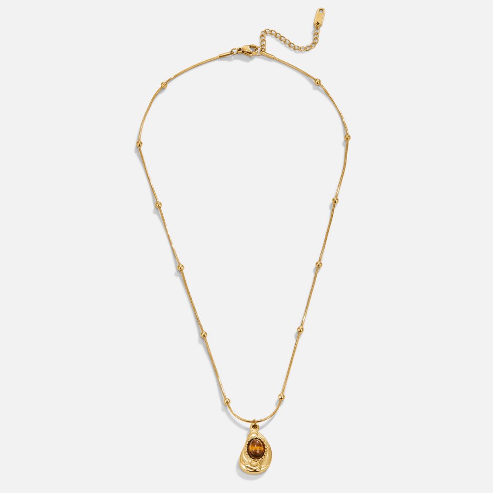Goldene Halskette mit Tigerauge-Anhänger