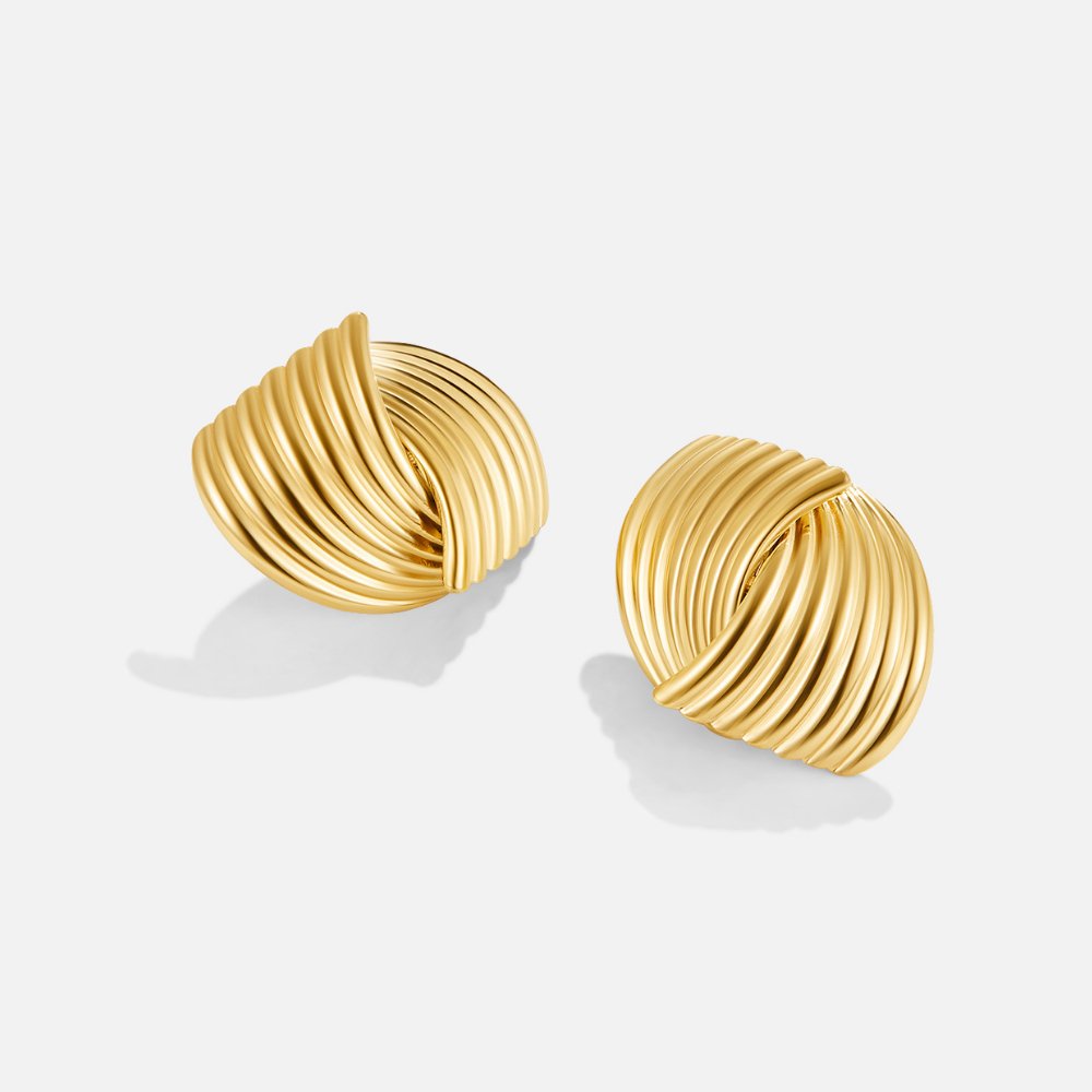 Gedrehte Gold Statement-Ohrringe