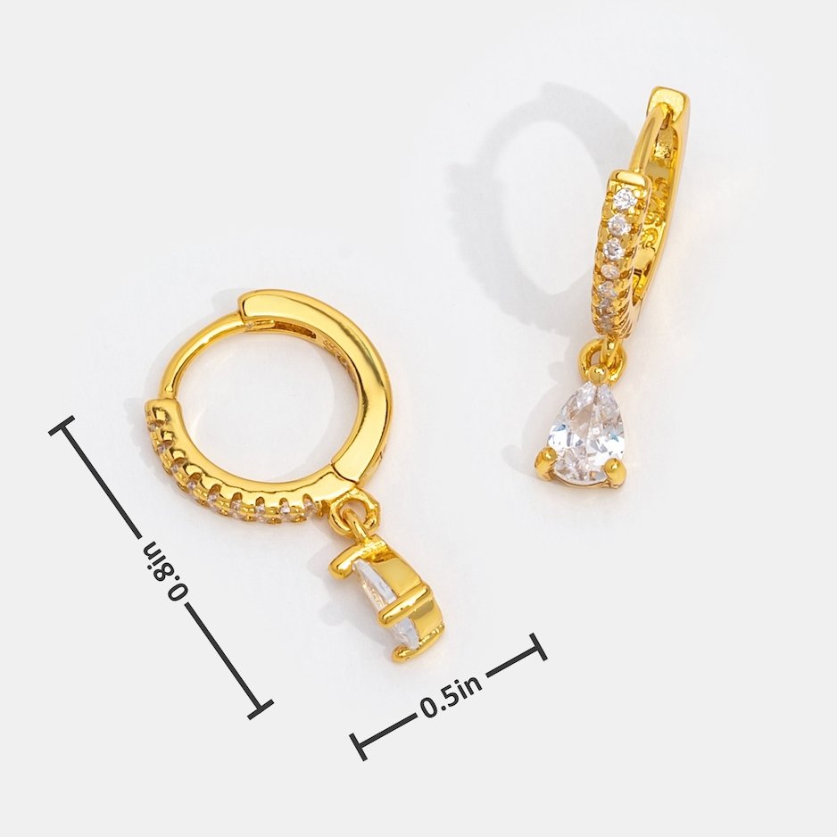 Kristall-Tropfen-Ohrringe in Gold