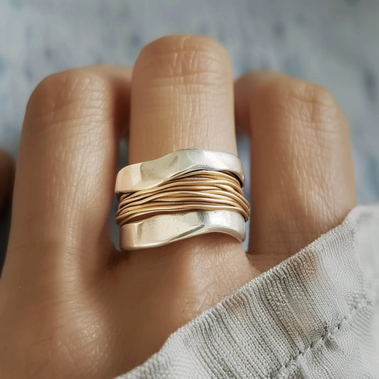 Silber- & Goldfaden-Ring