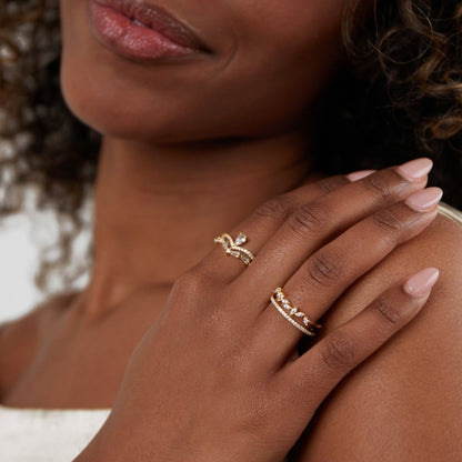 Eleganter Kristall-Goldring