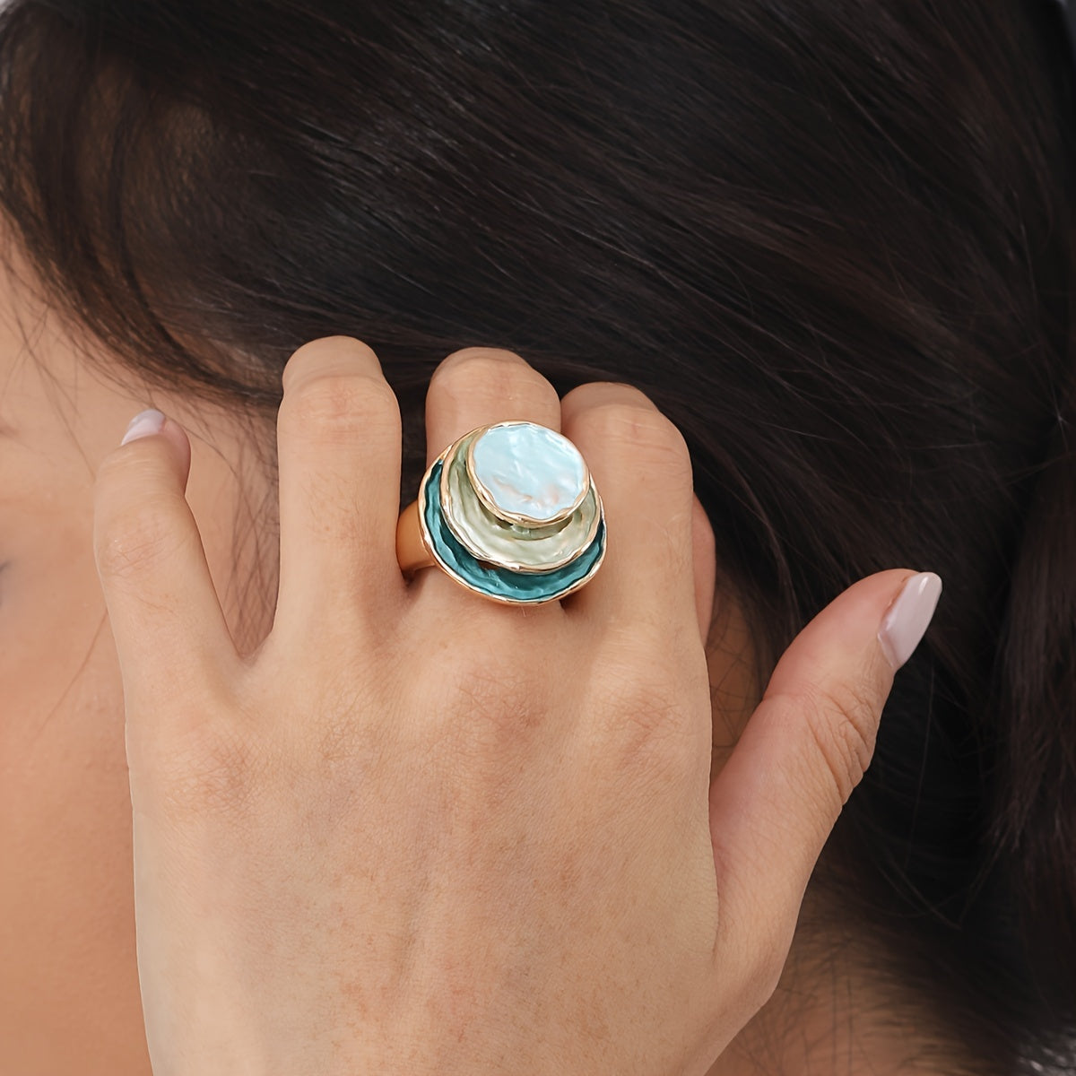 Boho Dreifach Schicht Emaille Ring