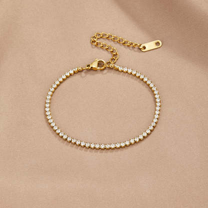 Funkelndes Tennisarmband in Gold