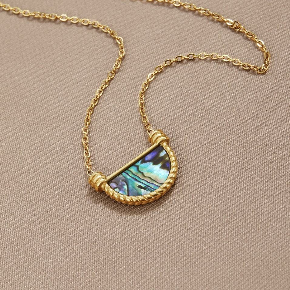 Türkisfarbene Muschel-Halskette