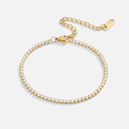 Funkelndes Tennisarmband in Gold