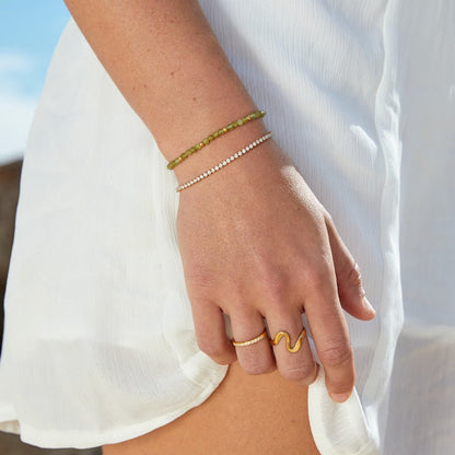 Funkelndes Tennisarmband in Gold
