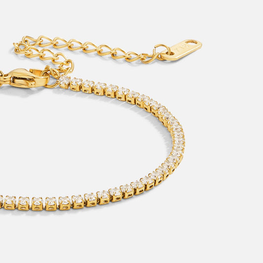 Funkelndes Tennisarmband in Gold
