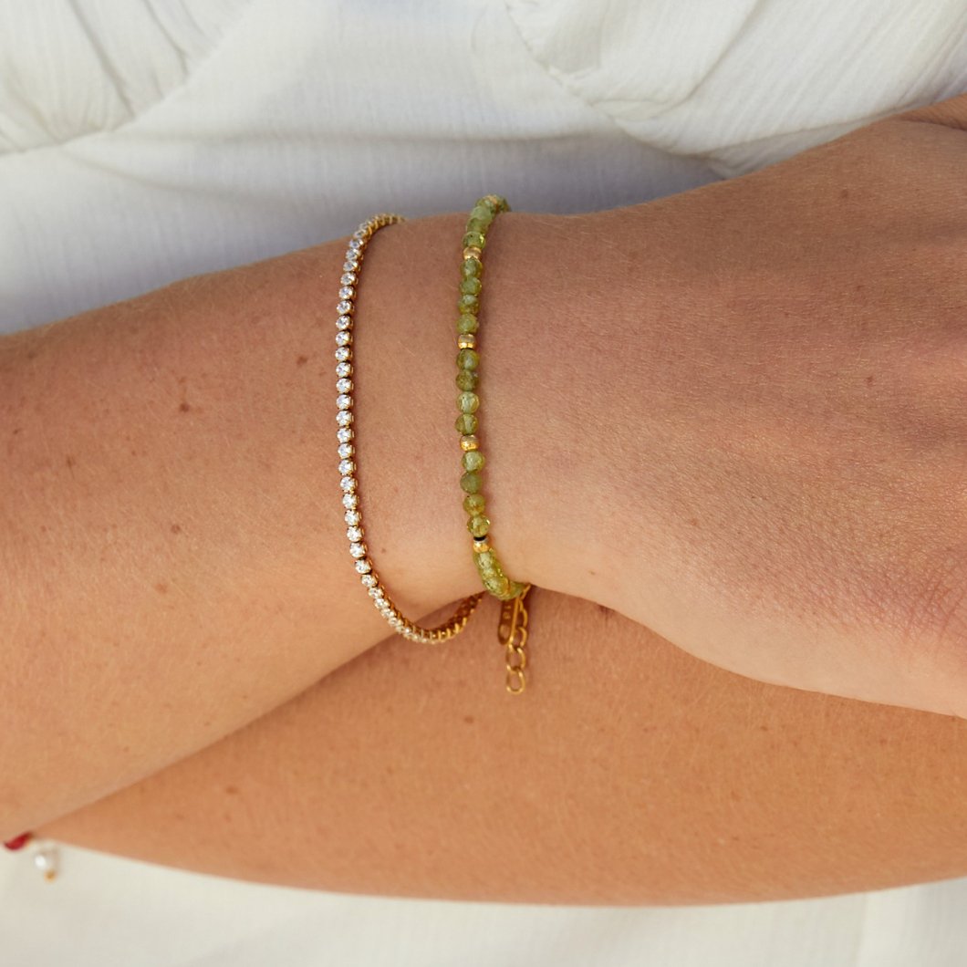 Funkelndes Tennisarmband in Gold