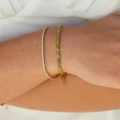 Funkelndes Tennisarmband in Gold