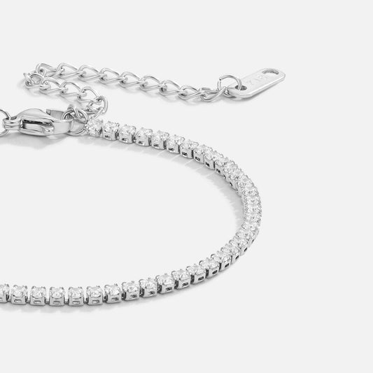 Strahlendes Silber Tennisarmband