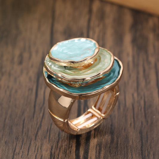 Boho Dreifach Schicht Emaille Ring
