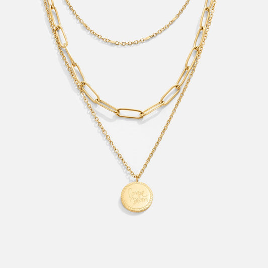 Mehrreihige Goldkette mit Münzanhänger
