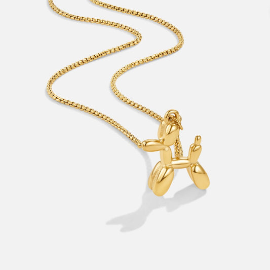 Goldene Halskette mit Ballonhund-Anhänger