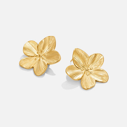 Goldene Blüten-Statement-Ohrringe
