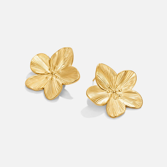 Goldene Blüten-Statement-Ohrringe
