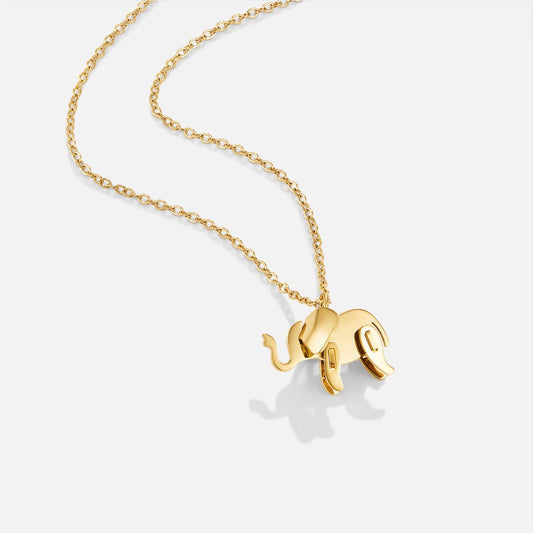 Goldene Halskette mit Elefantenanhänger