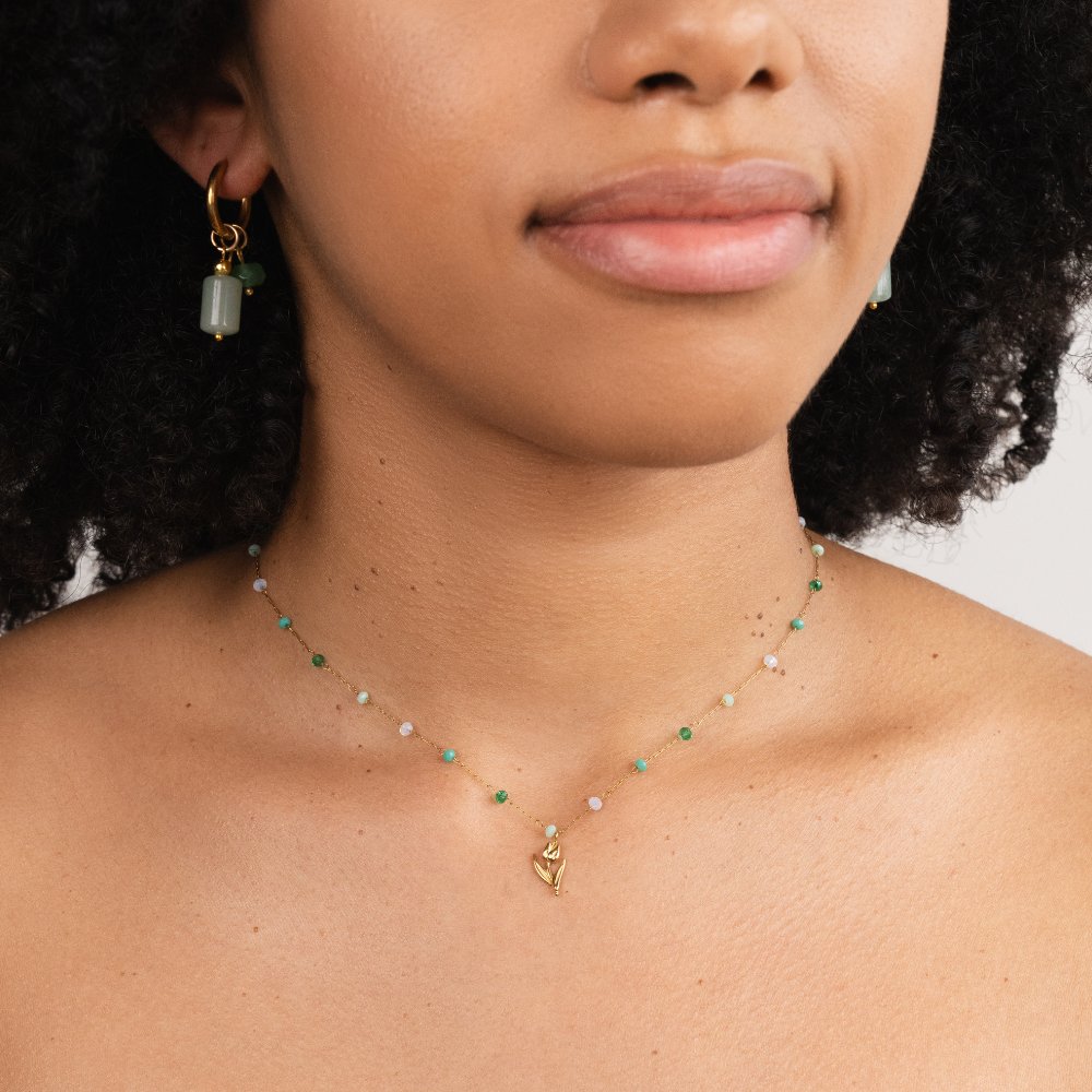 Goldene Tulpen-Halskette