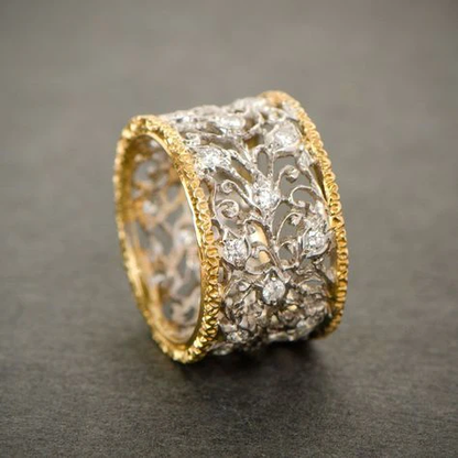 Vintage Efeu Ring mit Zirkonia