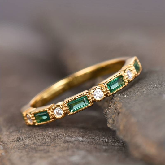 Smaragd-Einlage-Goldring