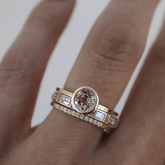 Kristall-Inlay Goldring