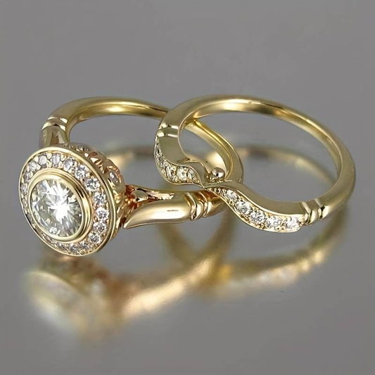 Vintage Kristall Ring Set