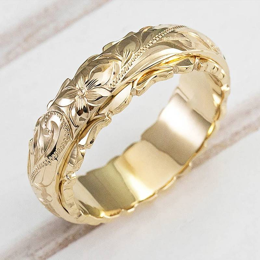 Vintage Blumen Gravur Ring