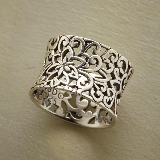 Eleganter Vintage Silber Hohlring